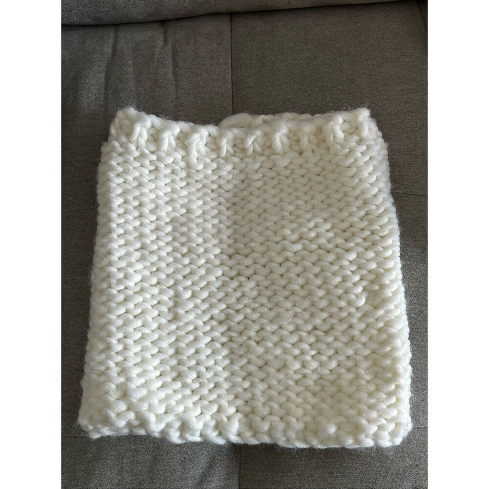 Chunky Knit Muffler Scarf Cream‎ NWOT Cottagecore Lagenlook